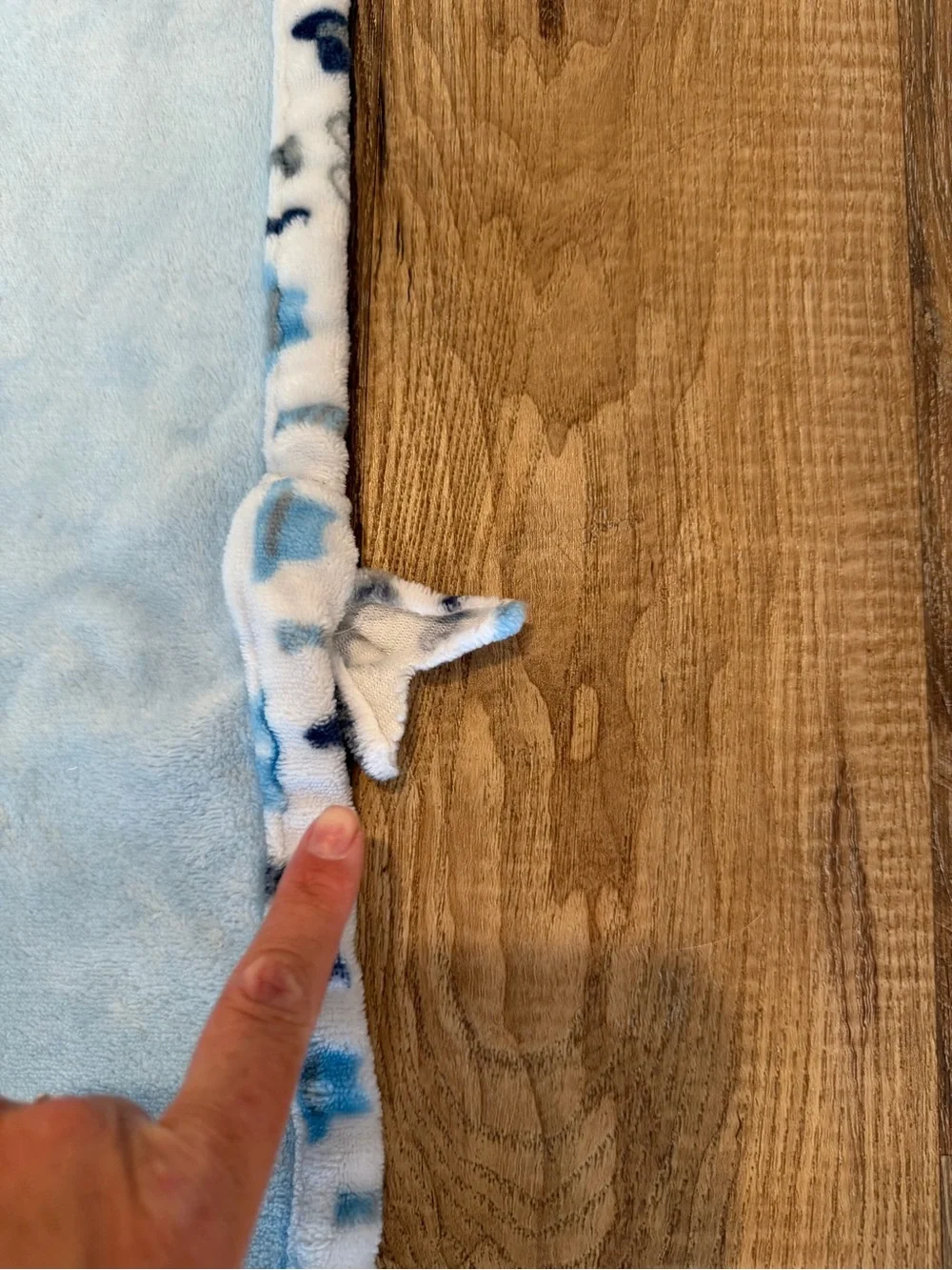 Le Bebe FAVORITE Baby Blanket/Lovey Blue Glasses Mustache Hat Bow Tie Trim